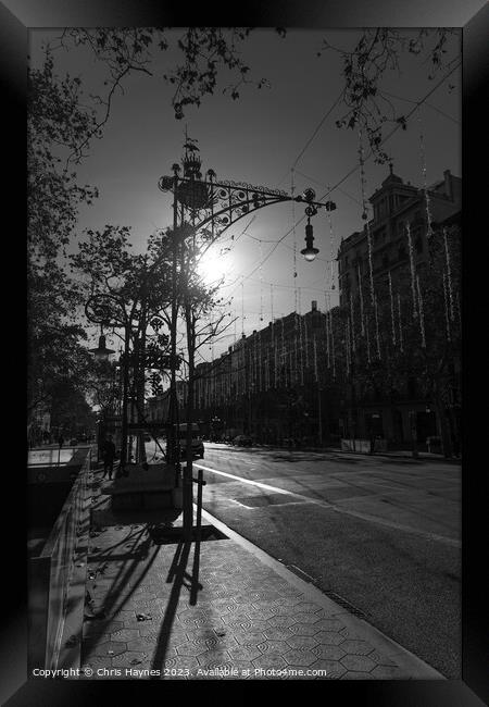 Winter Sun in Barcelona Framed Print by Chris Haynes