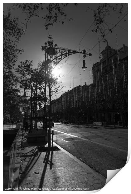 Winter Sun in Barcelona Print by Chris Haynes