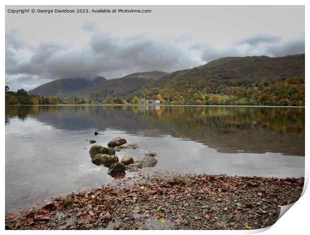 Majestic Reflections of Grasmere Water Print by George Davidson