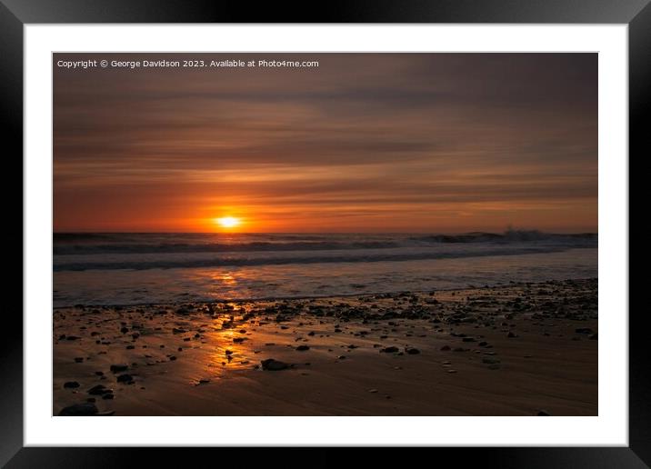 Misty Sunrise Over North Eastern Beach Framed Mounted Print by George Davidson