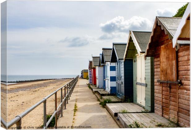 Wooden beach huts Canvas Print by Chris Yaxley