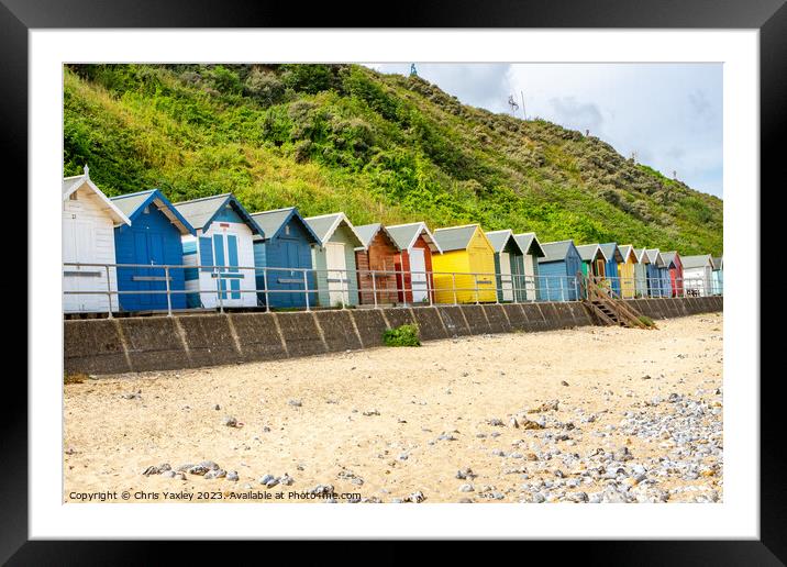 Seaside beach huts Framed Mounted Print by Chris Yaxley