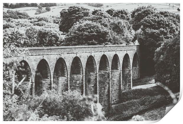 Thornton Viaduct - Olde Worlde Mono Print by Glen Allen