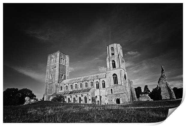 Wymondham Abbey Black & White Print by Paul Macro