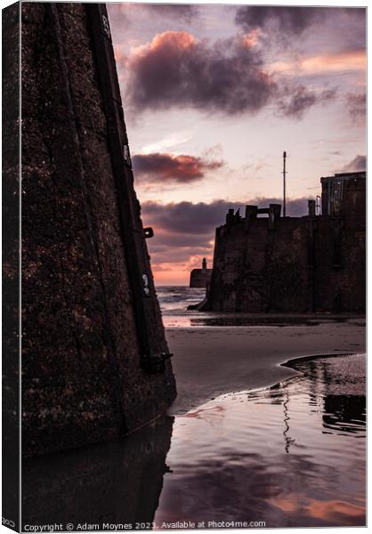 The harbour walls. Canvas Print by Adam Moynes