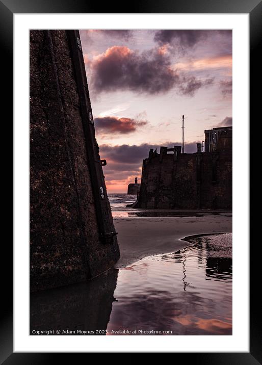 The harbour walls. Framed Mounted Print by Adam Moynes