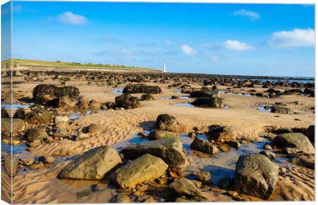 St Marys Lighthouse Canvas Print by Steve Smith