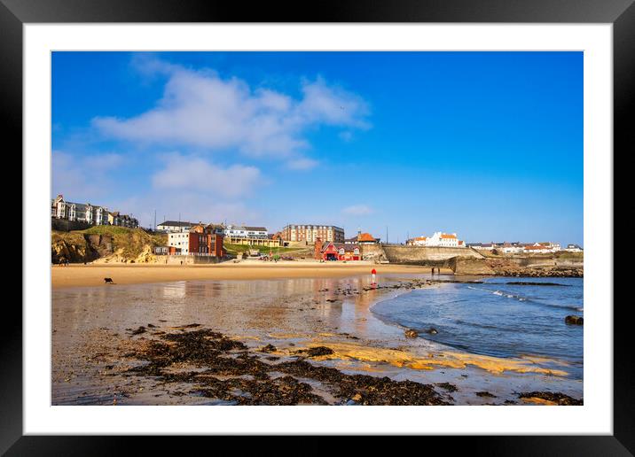 Cullercoats Beach Framed Mounted Print by Steve Smith