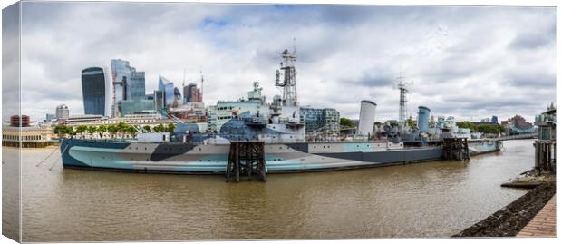 HMS Belfast panorama Canvas Print by Jason Wells