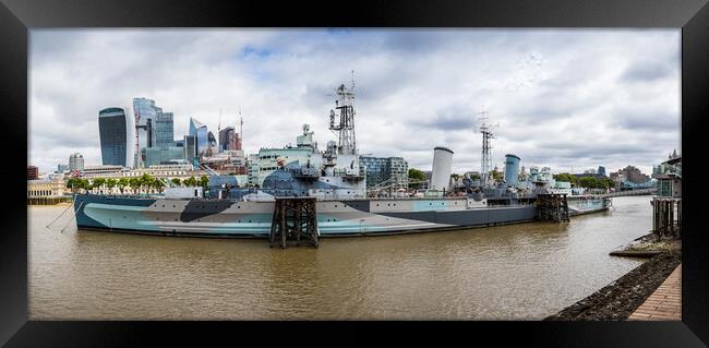 HMS Belfast panorama Framed Print by Jason Wells