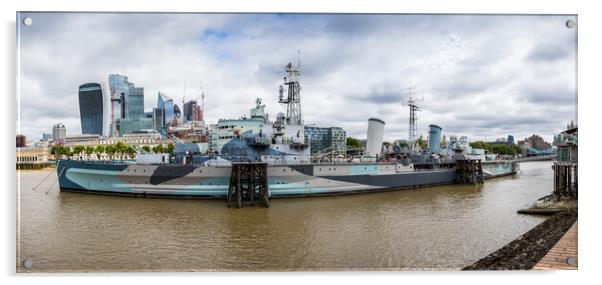 HMS Belfast panorama Acrylic by Jason Wells