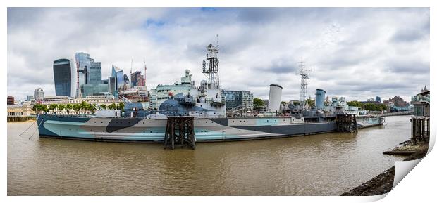 HMS Belfast panorama Print by Jason Wells