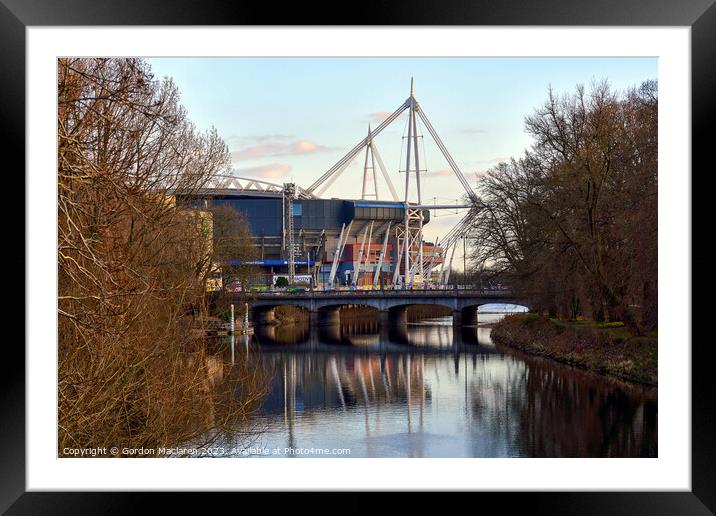 Principality Stadium on the Taff South Wales Framed Mounted Print by Gordon Maclaren