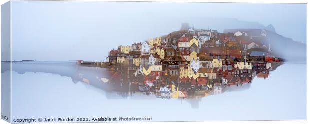 Reflection of Whitby Canvas Print by Janet Burdon
