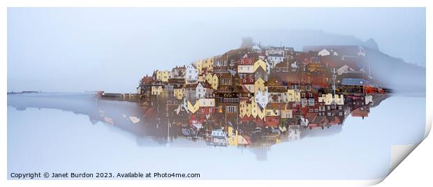 Reflection of Whitby Print by Janet Burdon