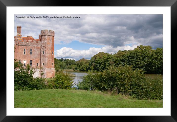 Herstmonceux Castle with moat Framed Mounted Print by Sally Wallis