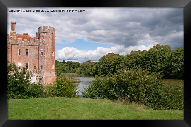 Herstmonceux Castle with moat Framed Print by Sally Wallis