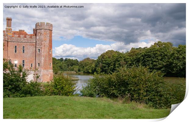 Herstmonceux Castle with moat Print by Sally Wallis
