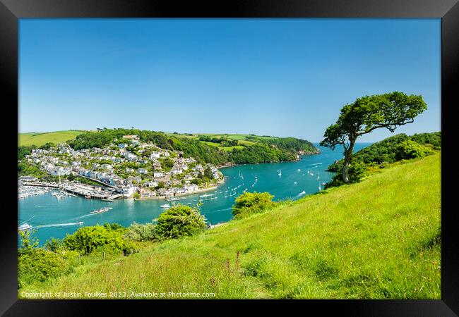 Kingswear and the River Dart, from Dartmouth, Devon Framed Print by Justin Foulkes