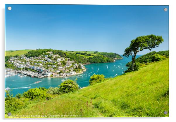 Kingswear and the River Dart, from Dartmouth, Devon Acrylic by Justin Foulkes