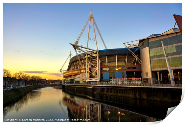 Principality Stadium Cardiff Sunset  Print by Gordon Maclaren
