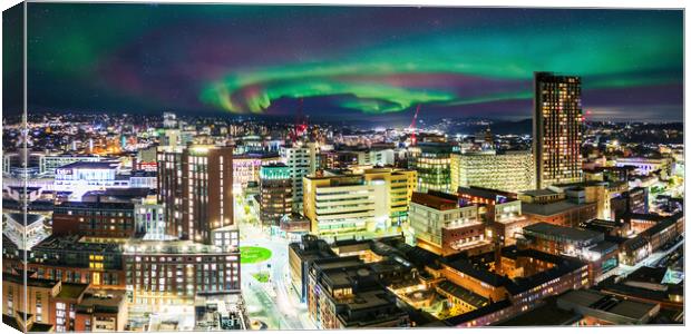 Sheffield Skyline Aurora Canvas Print by Apollo Aerial Photography