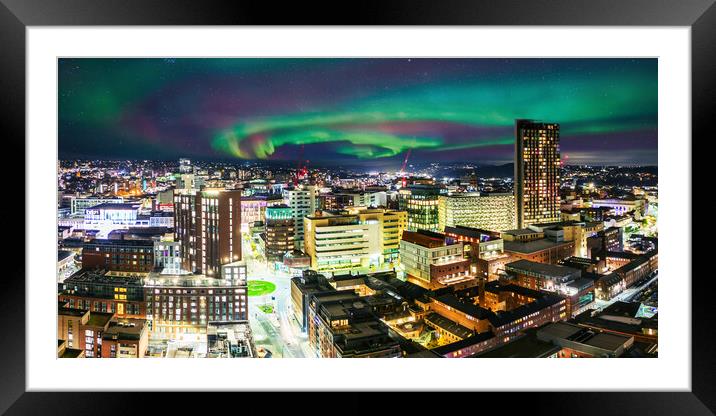 Sheffield Skyline Aurora Framed Mounted Print by Apollo Aerial Photography