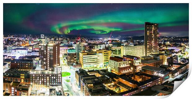 Sheffield Skyline Aurora Print by Apollo Aerial Photography