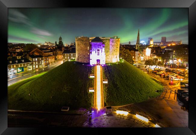 Cliffords Tower York Castle Aurora Framed Print by Apollo Aerial Photography