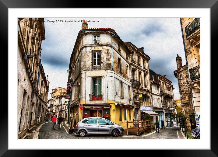 Les Rues d'Angouleme in oils Framed Mounted Print by Trevor Camp