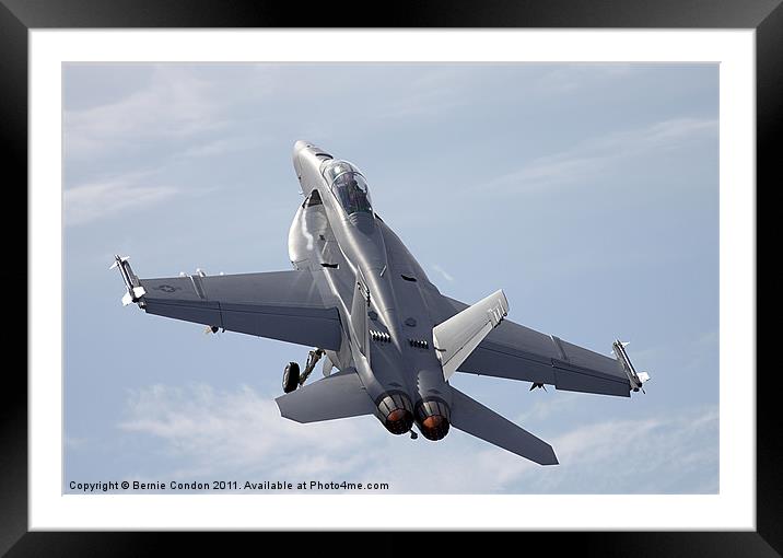 F18 Hornet Framed Mounted Print by Bernie Condon