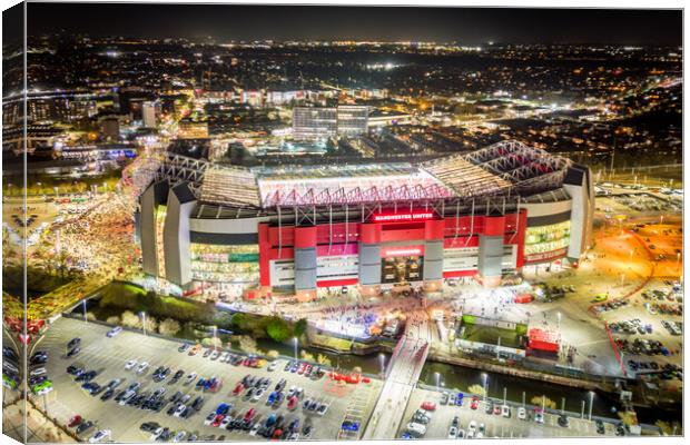 Old Trafford at Night Canvas Print by Apollo Aerial Photography