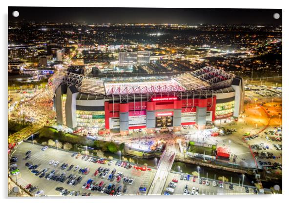 Old Trafford at Night Acrylic by Apollo Aerial Photography