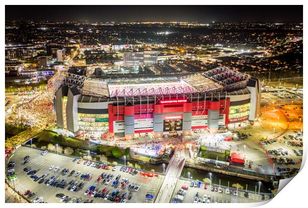 Old Trafford at Night Print by Apollo Aerial Photography