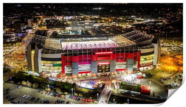 Old Trafford Lights Print by Apollo Aerial Photography