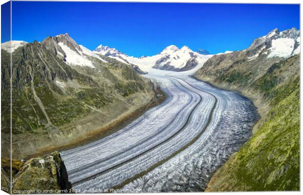 Majestic Aletsch Glacier View - N0708-129-ORT-2 Canvas Print by Jordi Carrio
