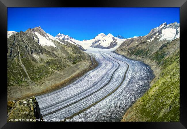Majestic Aletsch Glacier View - N0708-129-ORT-2 Framed Print by Jordi Carrio