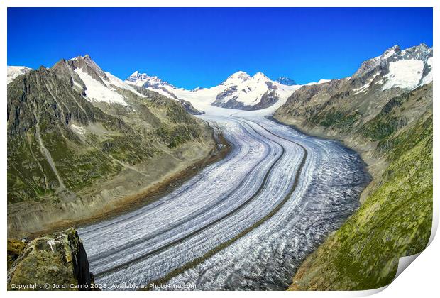 Majestic Aletsch Glacier View - N0708-129-ORT-2 Print by Jordi Carrio