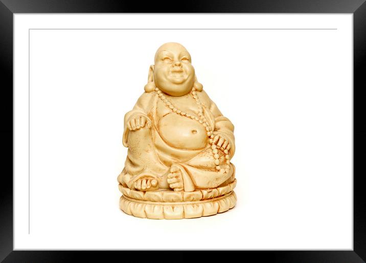 Smiling Ivory Buddha Framed Mounted Print by Fabrizio Troiani