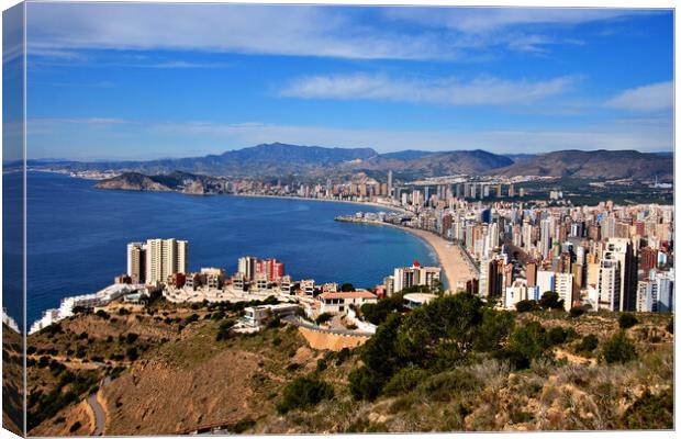 Benidorm Skyline Cityscape Costa Blanca Spain Canvas Print by Andy Evans Photos