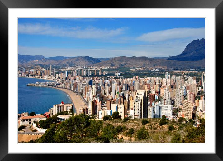 Benidorm Skyline Cityscape Costa Blanca Spain Framed Mounted Print by Andy Evans Photos