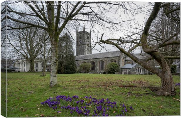 Tavistock Parish Church in Devon Canvas Print by Kevin White