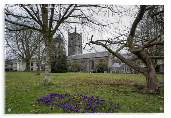 Tavistock Parish Church in Devon Acrylic by Kevin White