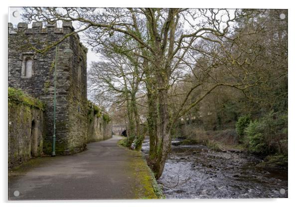 Tavistock riverside walk Acrylic by Kevin White