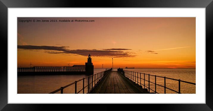 Pretty Perfect Pier Perspective - Panorama Framed Mounted Print by Jim Jones