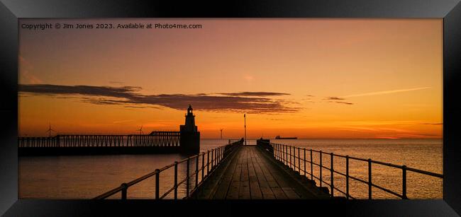Pretty Perfect Pier Perspective - Panorama Framed Print by Jim Jones