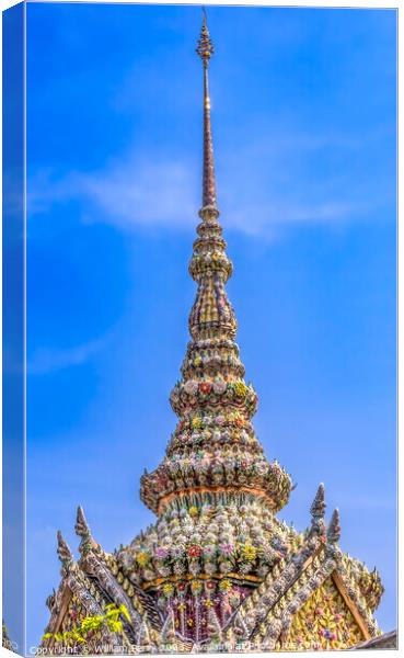 Porcelain Stupa Pagoda Grand Palace Bangkok Thailand Canvas Print by William Perry