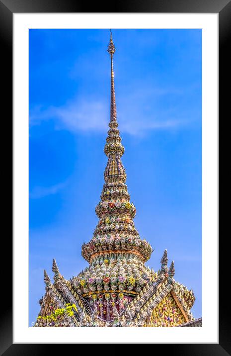Porcelain Stupa Pagoda Grand Palace Bangkok Thailand Framed Mounted Print by William Perry