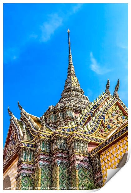 Porcelain Pagoda Grand Palace Bangkok Thailand Print by William Perry