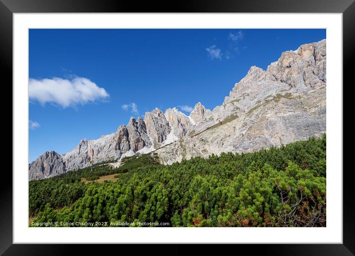 Panoramic view of the famous peaks of the Dolomites, Belluno Pro Framed Mounted Print by Lubos Chlubny